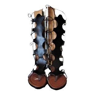 Forever black pleather gladiator sandals 6 1/2